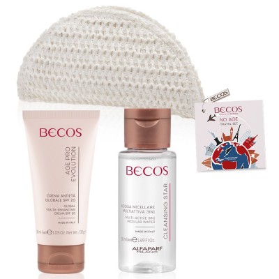 Becos No Age Travel Set - Многофункциональная мицеллярная вода+Глобальный антивозрастной крем Spf20 